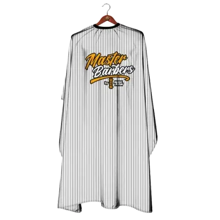 NISHMAN Profi Haarschneideumhang - schwarz wei&szlig; gestreift