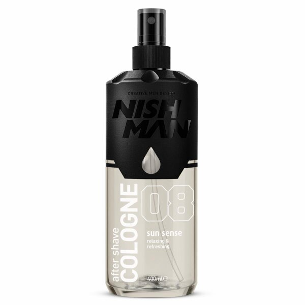 NISHMAN 08 After Shave Cologne 70&deg; Alkohol desinfizierend - Sun Sense 400 ml XL