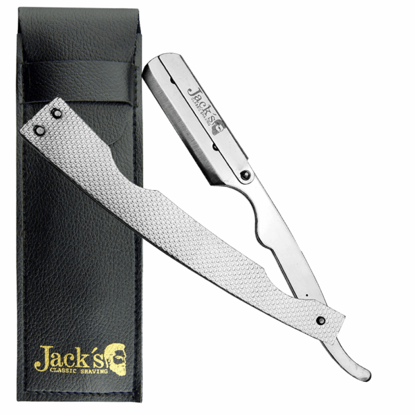 Jacks Classic Shaving Rasiermesser Edelstahl Square geriffelter Griff