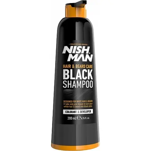 NISHMAN Blackshampoo Hair&amp;Beard Care 200ml