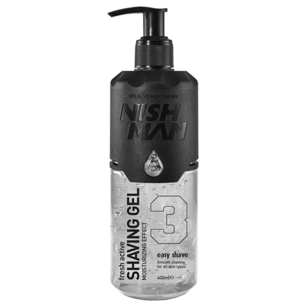 NISHMAN Shaving Gel 3 Fresh Active Rasiergel Easy Shave 400 ml