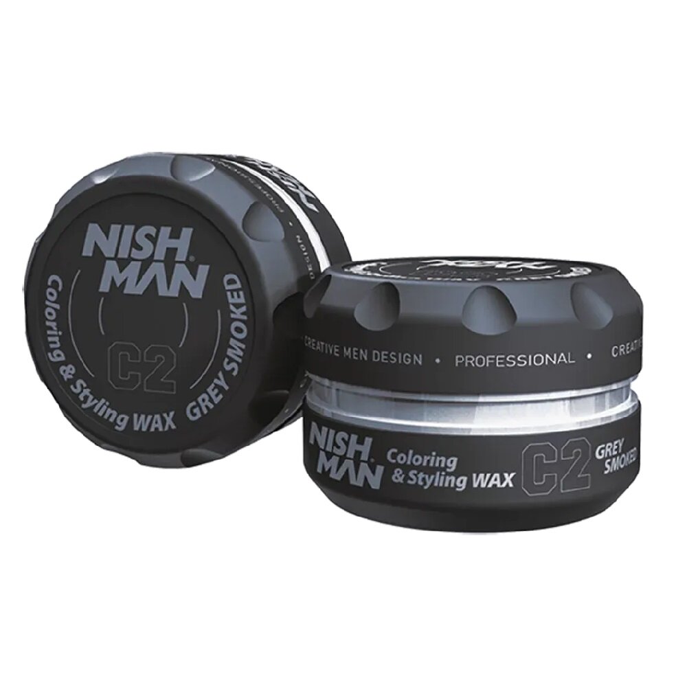 NISHMAN C2 Coloring Farb Hair Styling Wax - Grey Smoked 100 ml - NISH